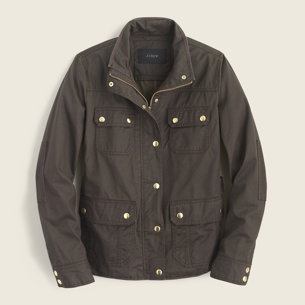 J.Crew Downtown Field Waxed Jacket Tall XS Black